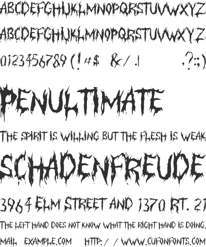 Blanksack Immortal font preview
