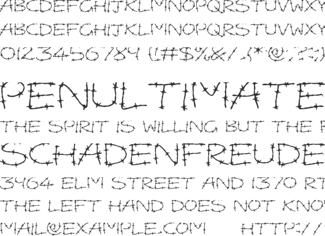 Barbed Wires font preview