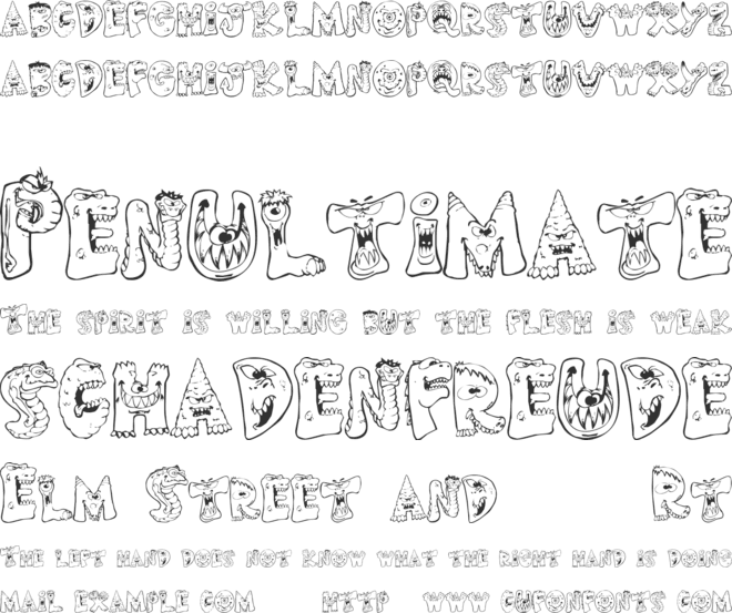 Scary Monsters font preview