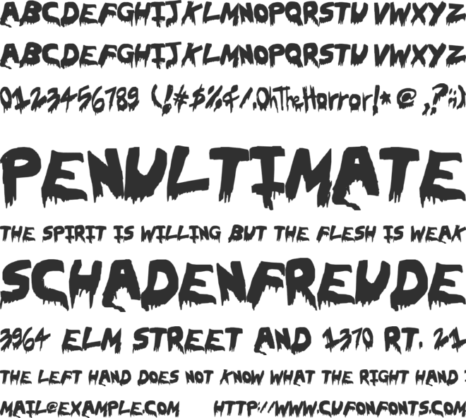 OhTheHorror font preview