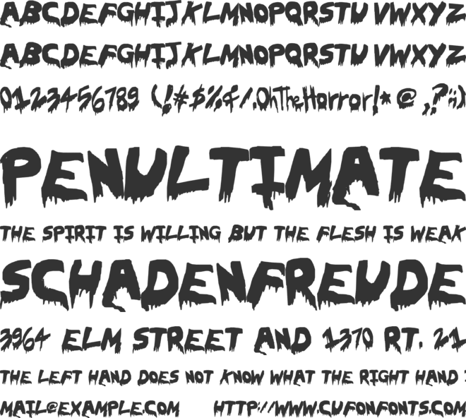 OhTheHorror font preview