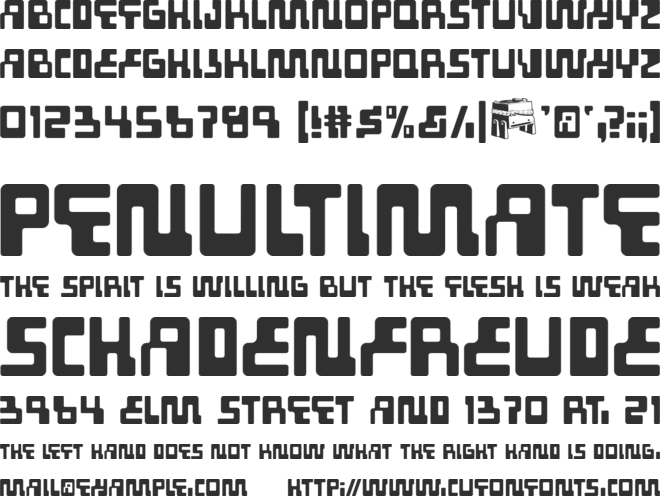 Tabletron font preview