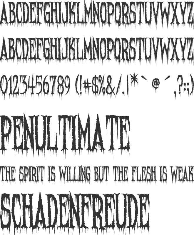 Needleteeth Creepy font preview