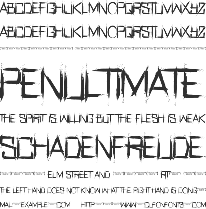 Real Horror font preview