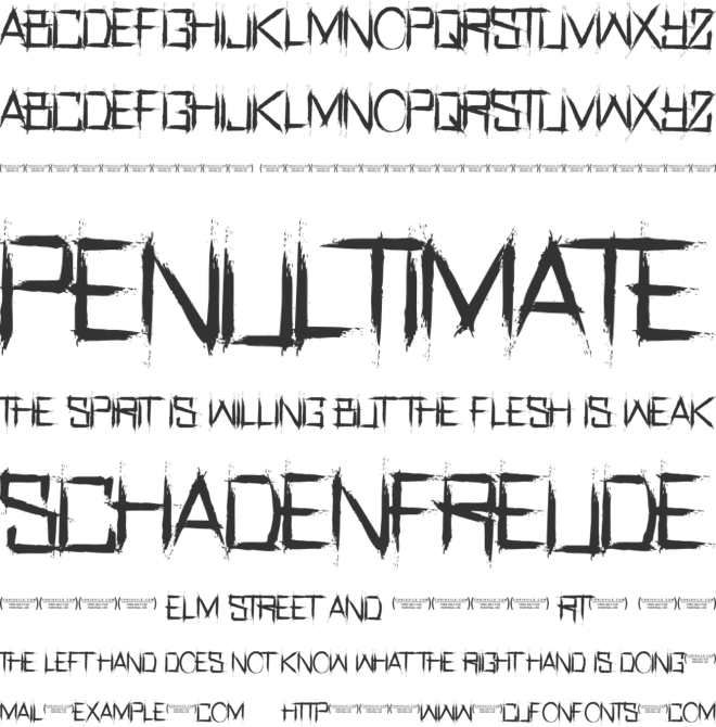 Real Horror font preview