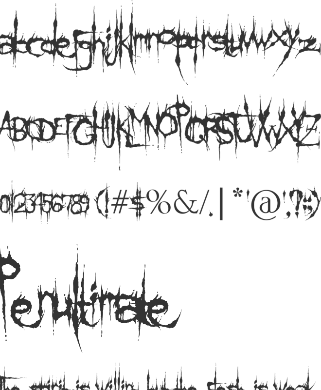 Klinge Death Brush font preview