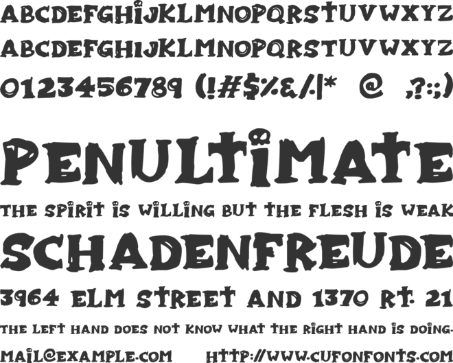 Zombiebites font preview