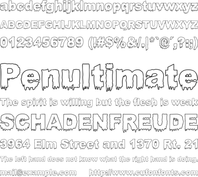 Bloody Stump Gutted font preview
