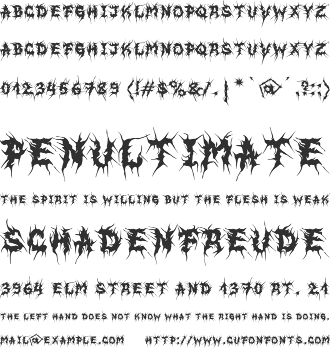MB EvilGhost font preview