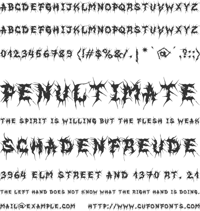 MB EvilGhost font preview