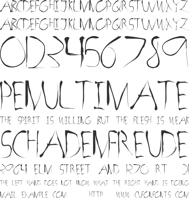Horror Sketch font preview