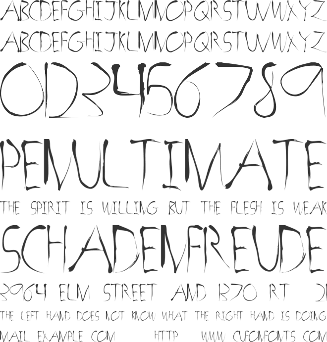 Horror Sketch font preview