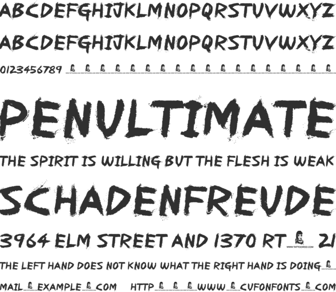 REDRUM font preview