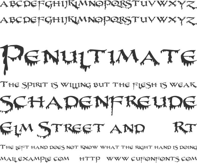 PR-Uncial Creepy font preview