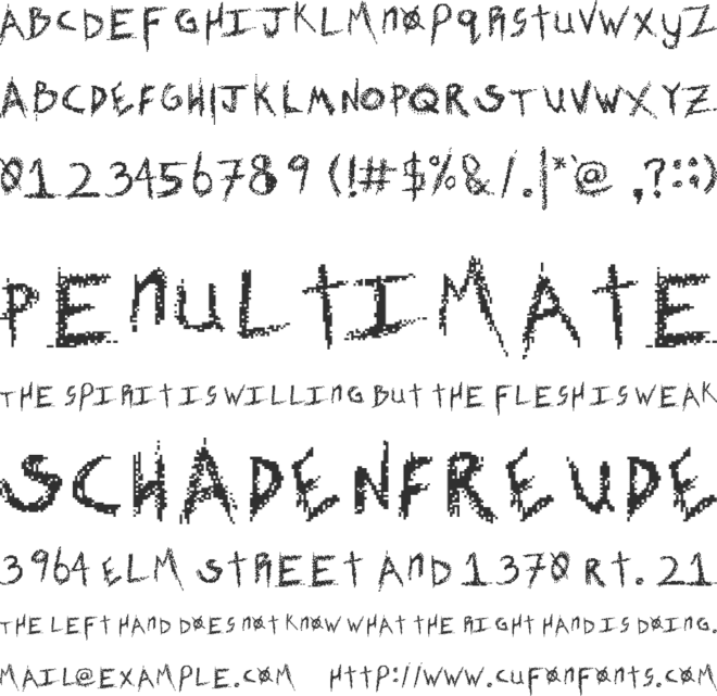 Scratch font preview