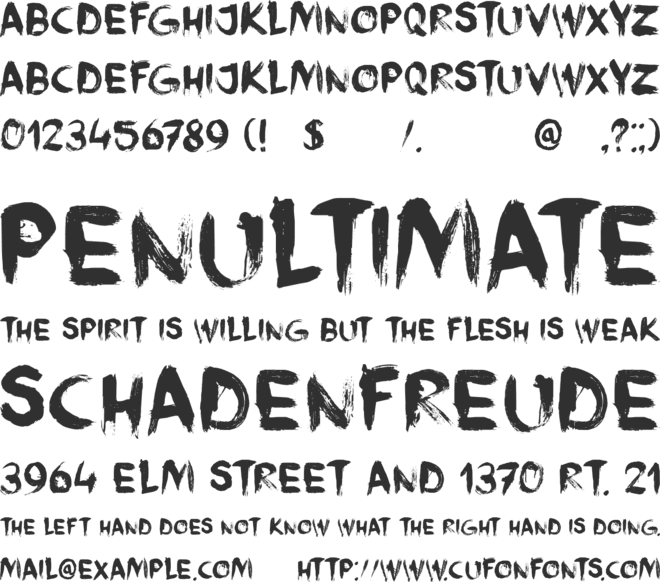 DK Face Your Fears II font preview