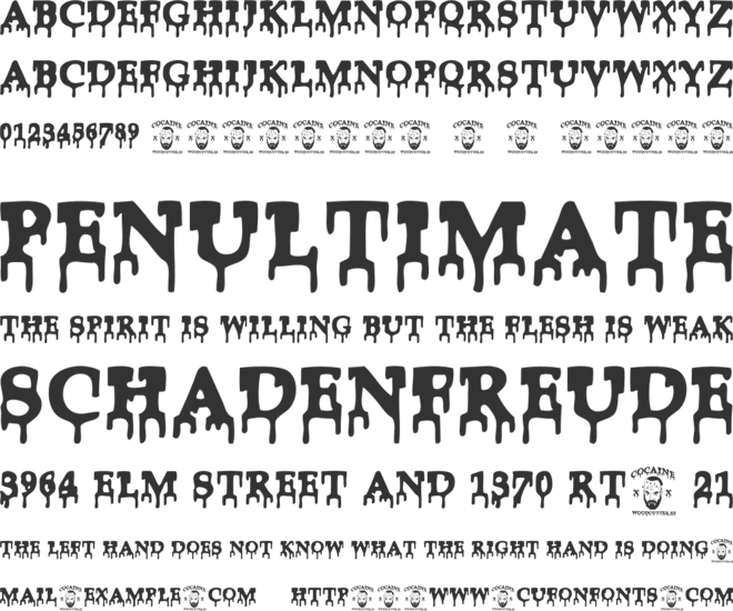 Cocaine font preview