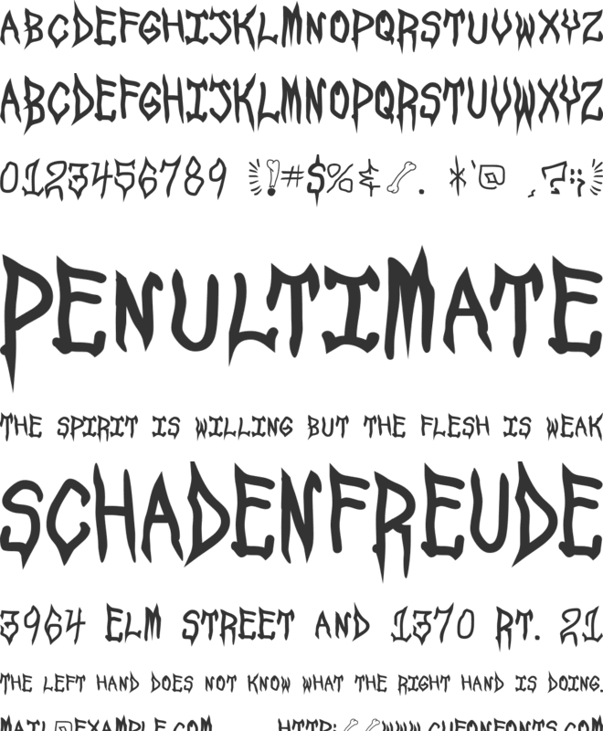 SpookShow font preview