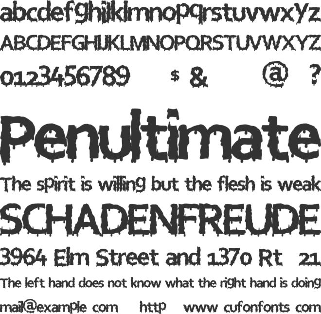 EuroHorror font preview