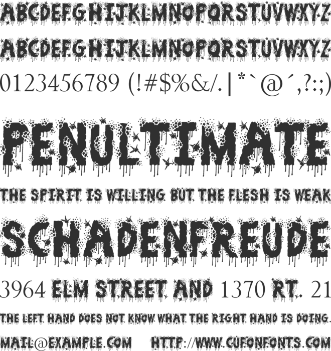 Zombie Slayer font preview