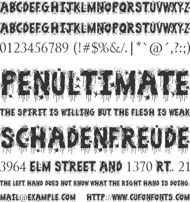 Zombie Slayer font preview