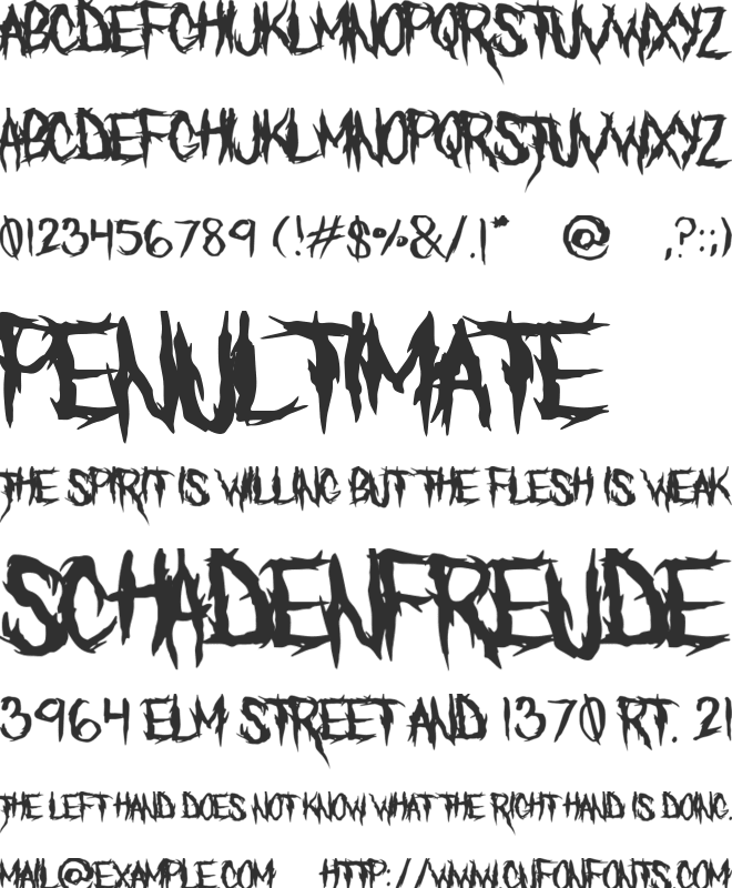 The Defiler font preview