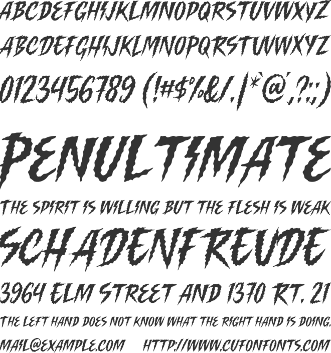 Killing Harmonic font preview