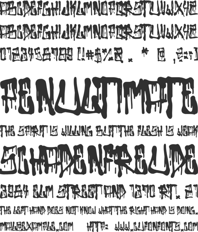 Bad Things font preview