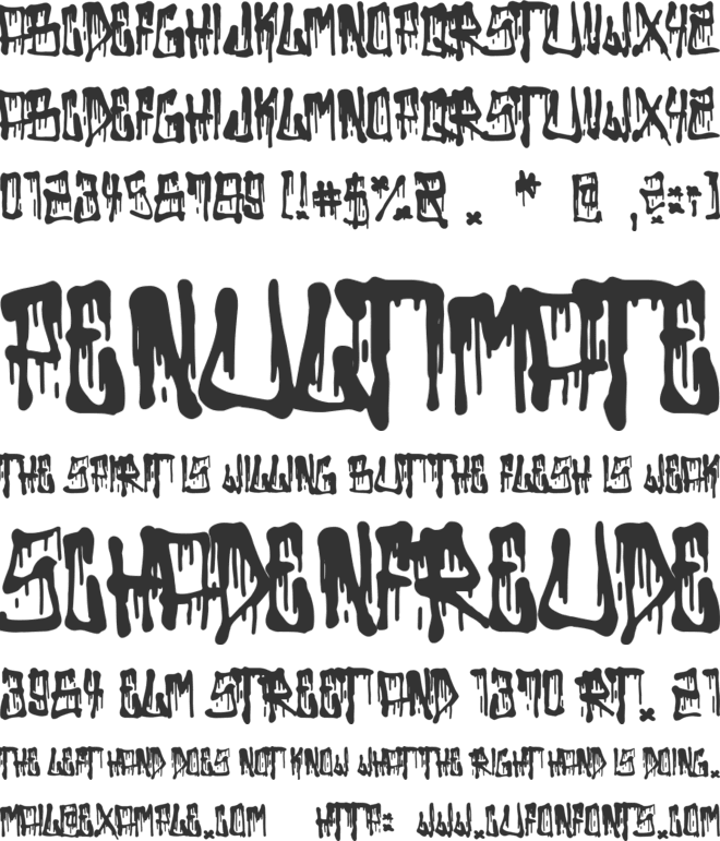 Bad Things font preview