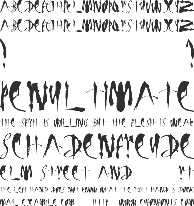 LMS Bloody Brujah font preview