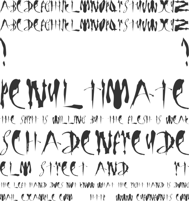 LMS Bloody Brujah font preview