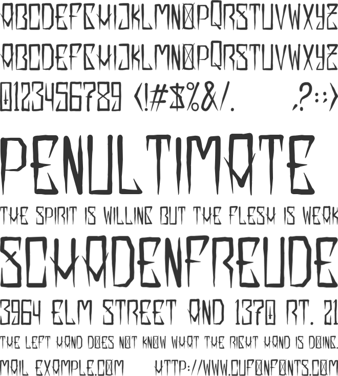 EXTRAKREBEL1987 font preview
