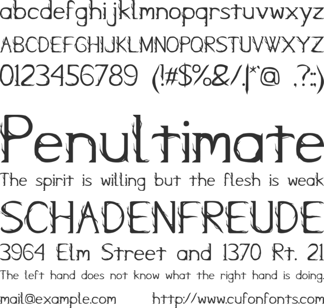 Kampung Zombie font preview