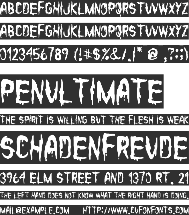 Bloody Winter font preview