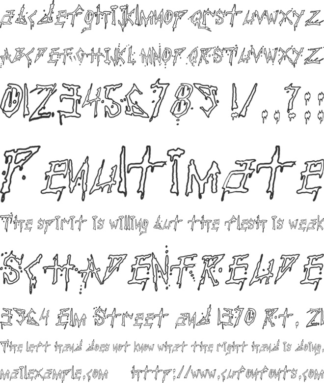 Pauls Bloody Font font preview
