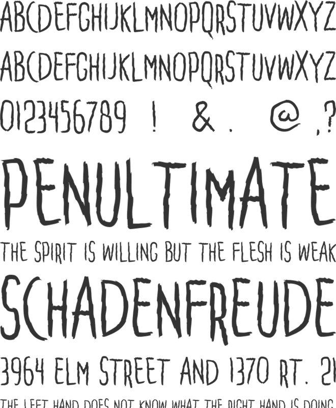 Penakut font preview