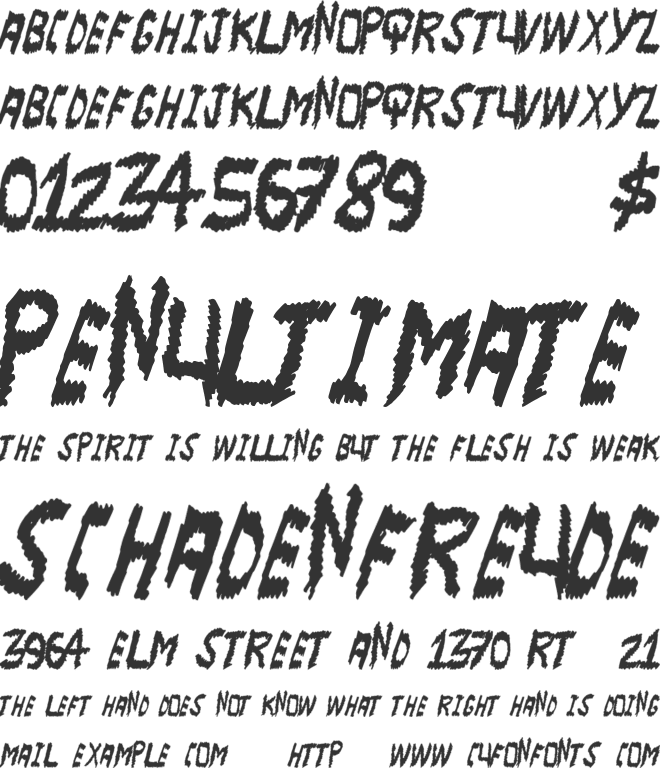 MajorScare font preview