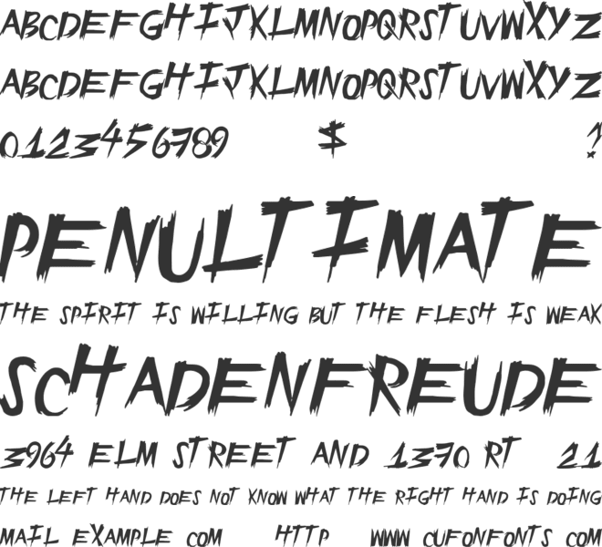 EpicSlash font preview