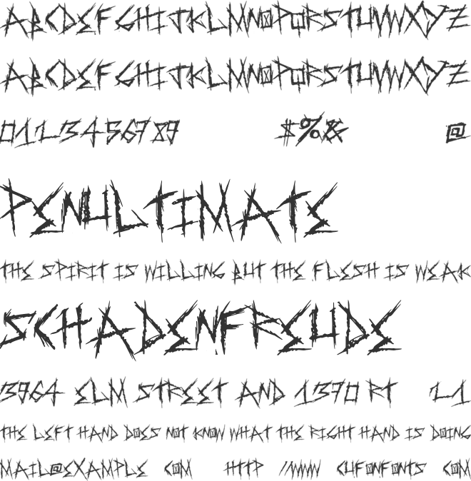 SweetRevenge font preview