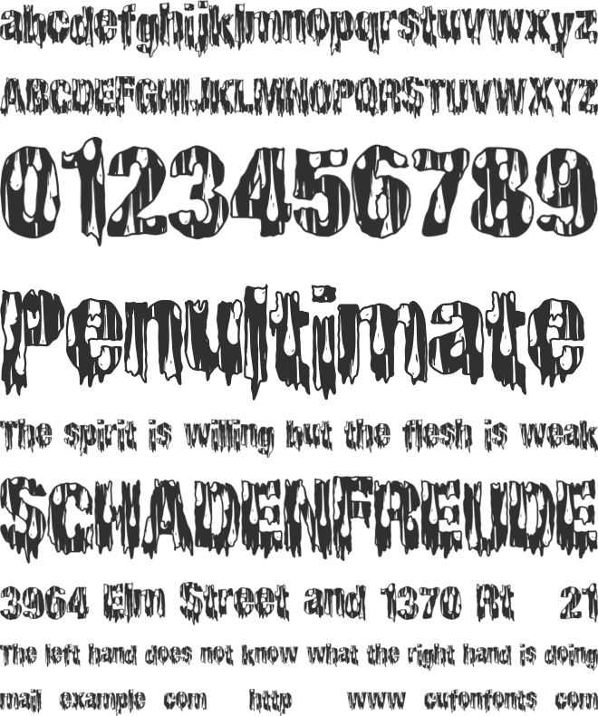 CheapHorror font preview