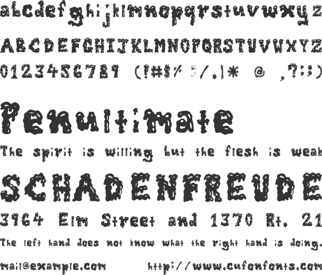 ZombieGuts font preview