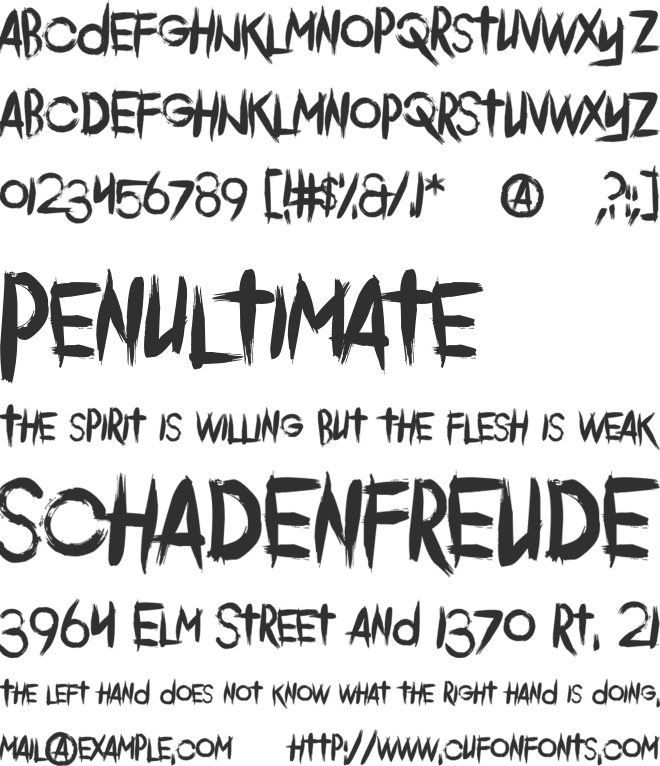 Comeback Of The Damned font preview