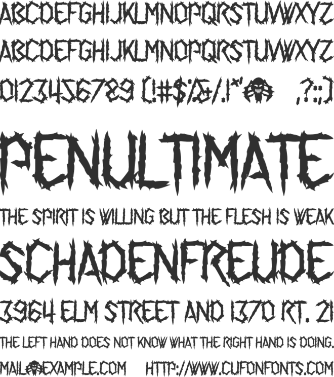 Spider Talent font preview