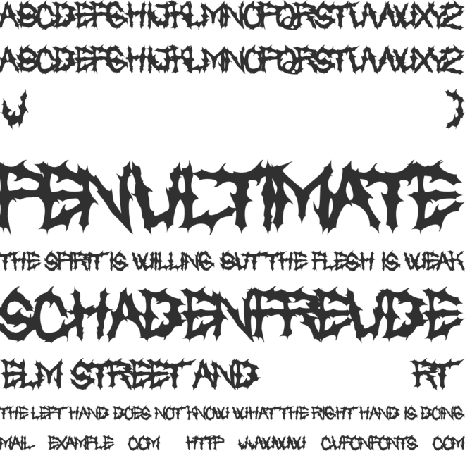 Chased Through The Woods font preview