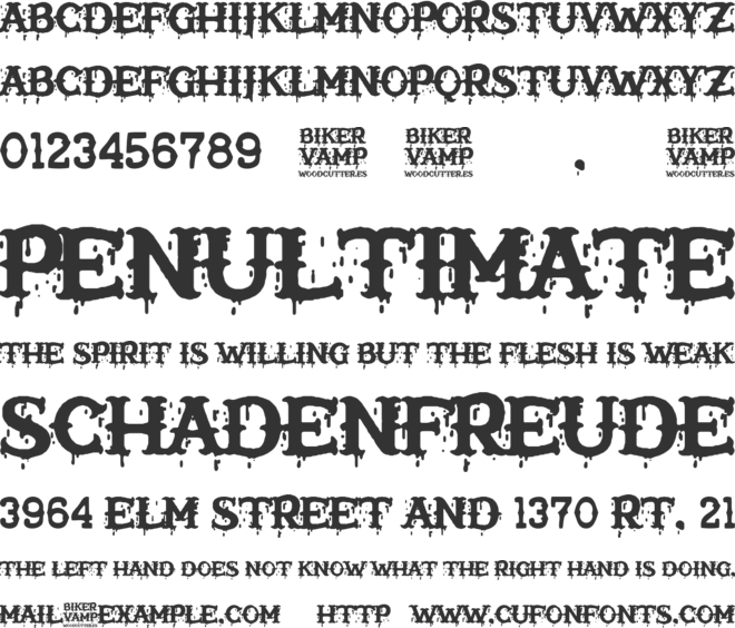 Biker Vamp font preview