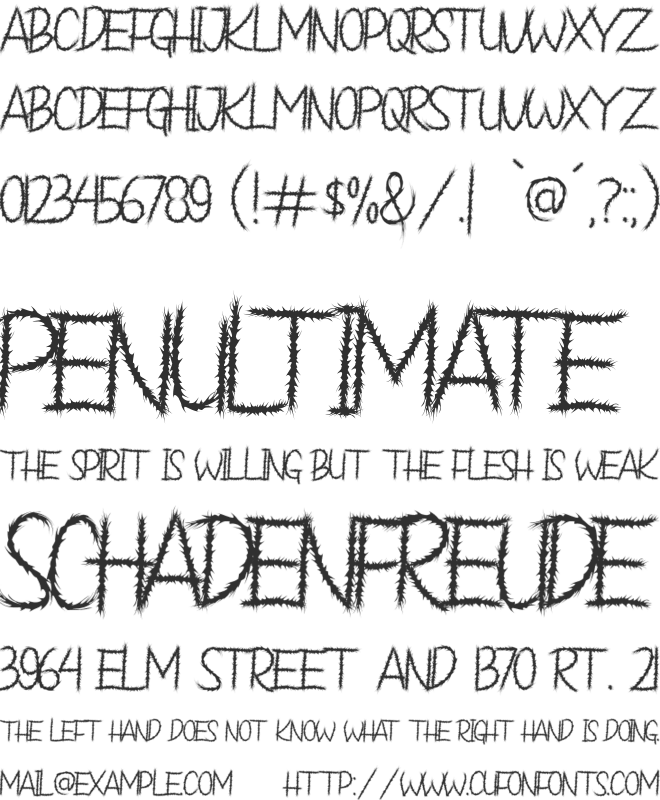 Mantune font preview
