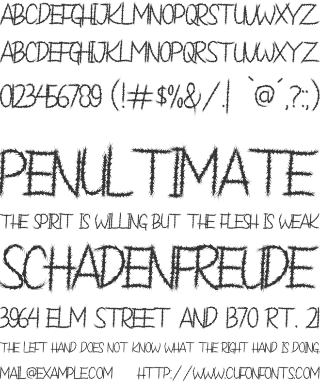Mantune font preview
