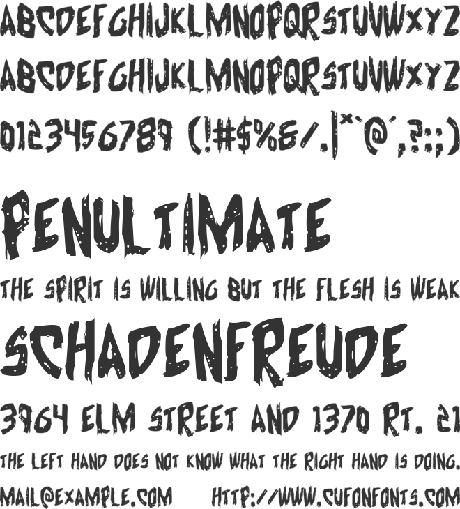 Cyrus the Virus font preview