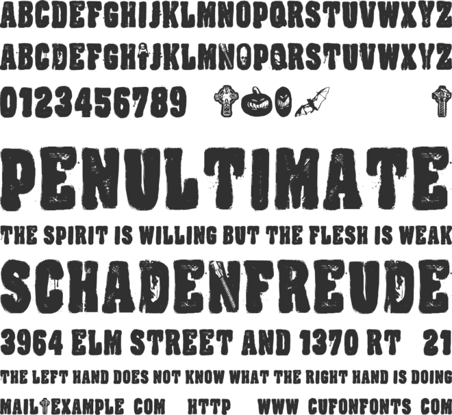 CF Night Of The Damned font preview