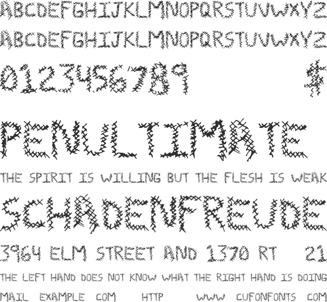 ZombieStitch font preview